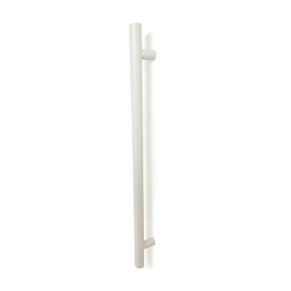 Radiant Round Bar Vertical Towel Rail - Matt White