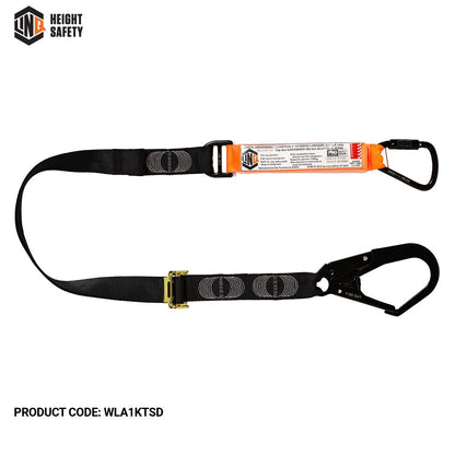 Linq Elite 2m Single Leg Shock Absorbing Adjustable Lanyard - Plus Hardware Made to Order