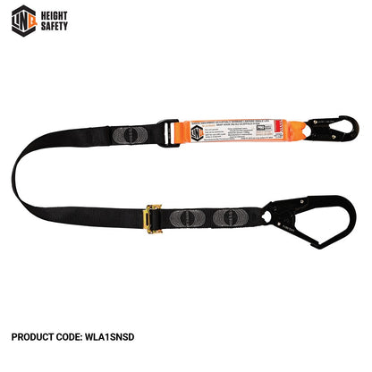 Linq Elite 2m Single Leg Shock Absorbing Adjustable Lanyard - Plus Hardware Made to Order