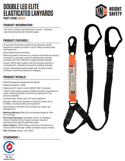 Linq Double Elasticated Lanyards - Plus Hardware