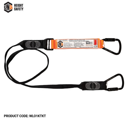 Linq Elite Single Leg Shock Absording Webbing Lanyards - Plus Hardware Options